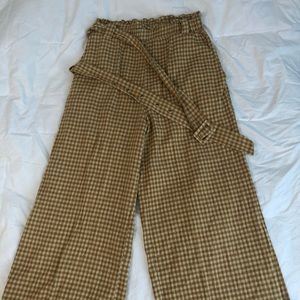 wide leg checkered pants